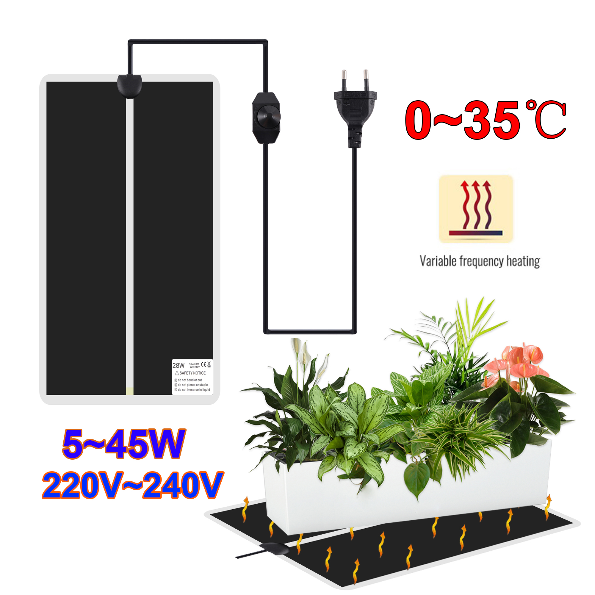 Seedling Heat Mat - 5~45W Seedling Heat Mat 220V~240V Plant