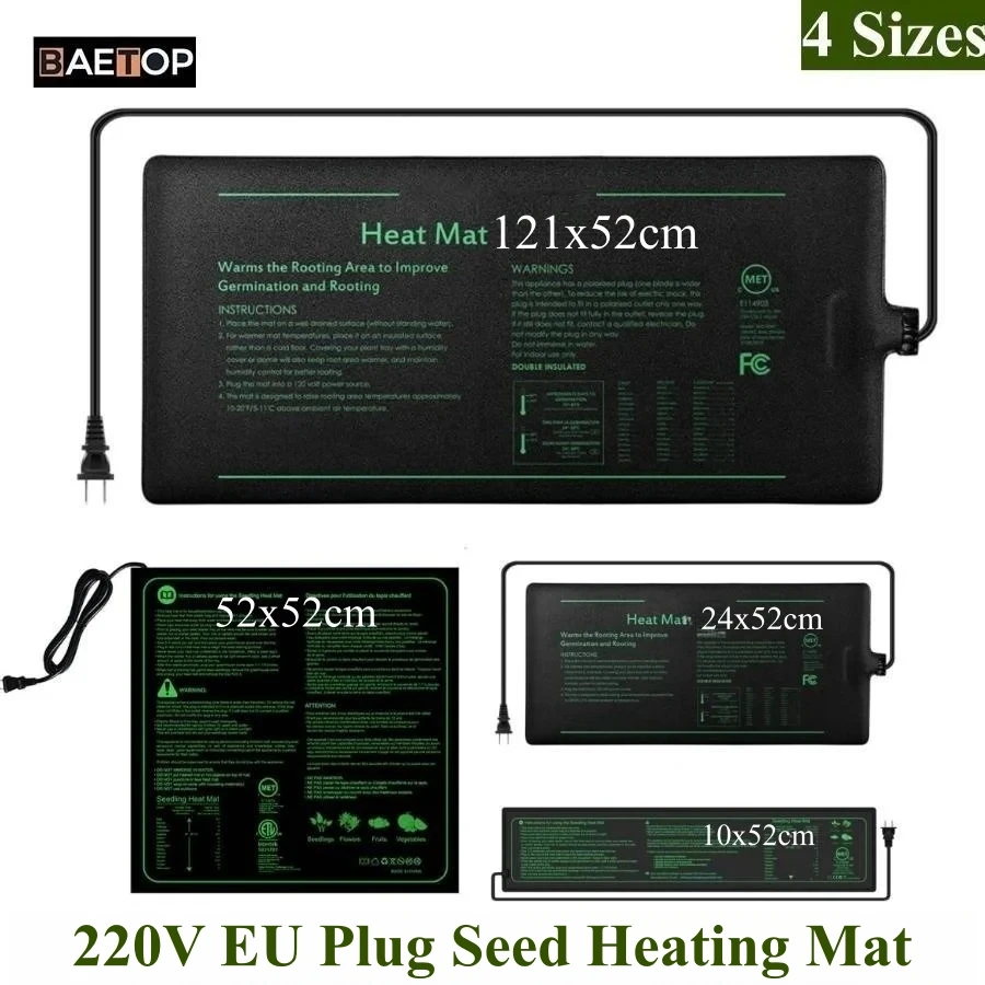 4 Sizes 220V EU Plug Seedling  – обзор и цена Seedling Heat Mat