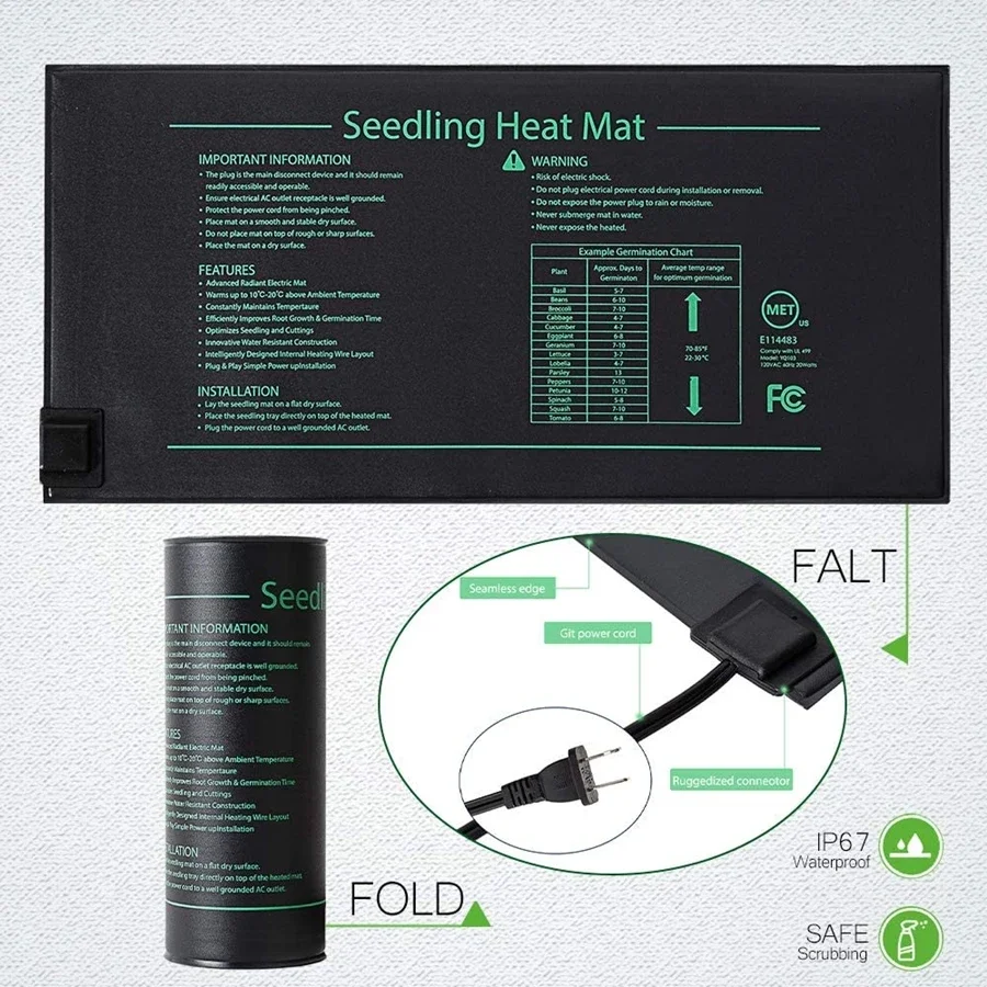 4 Sizes 220V EU Plug Seedling  – обзор и цена Seedling Heat Mat