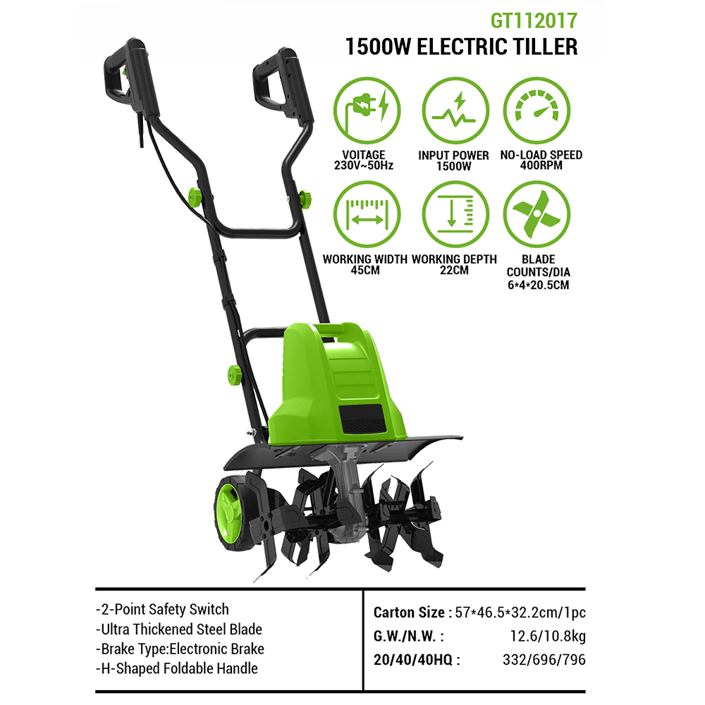 For 1500W Electric Power Tille – обзор и цена Soil Tilling Cultivator
