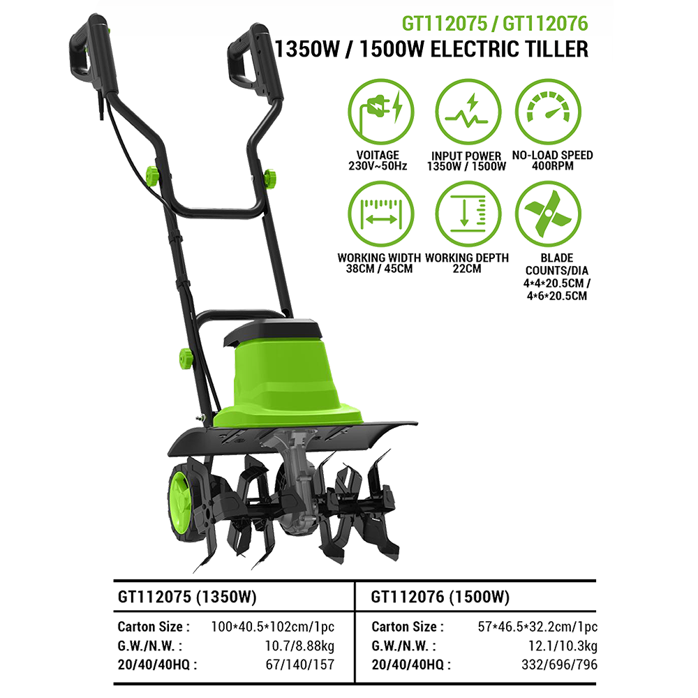 Vertak 1350W Electric Garden T – обзор и цена Soil Tilling Cultivator
