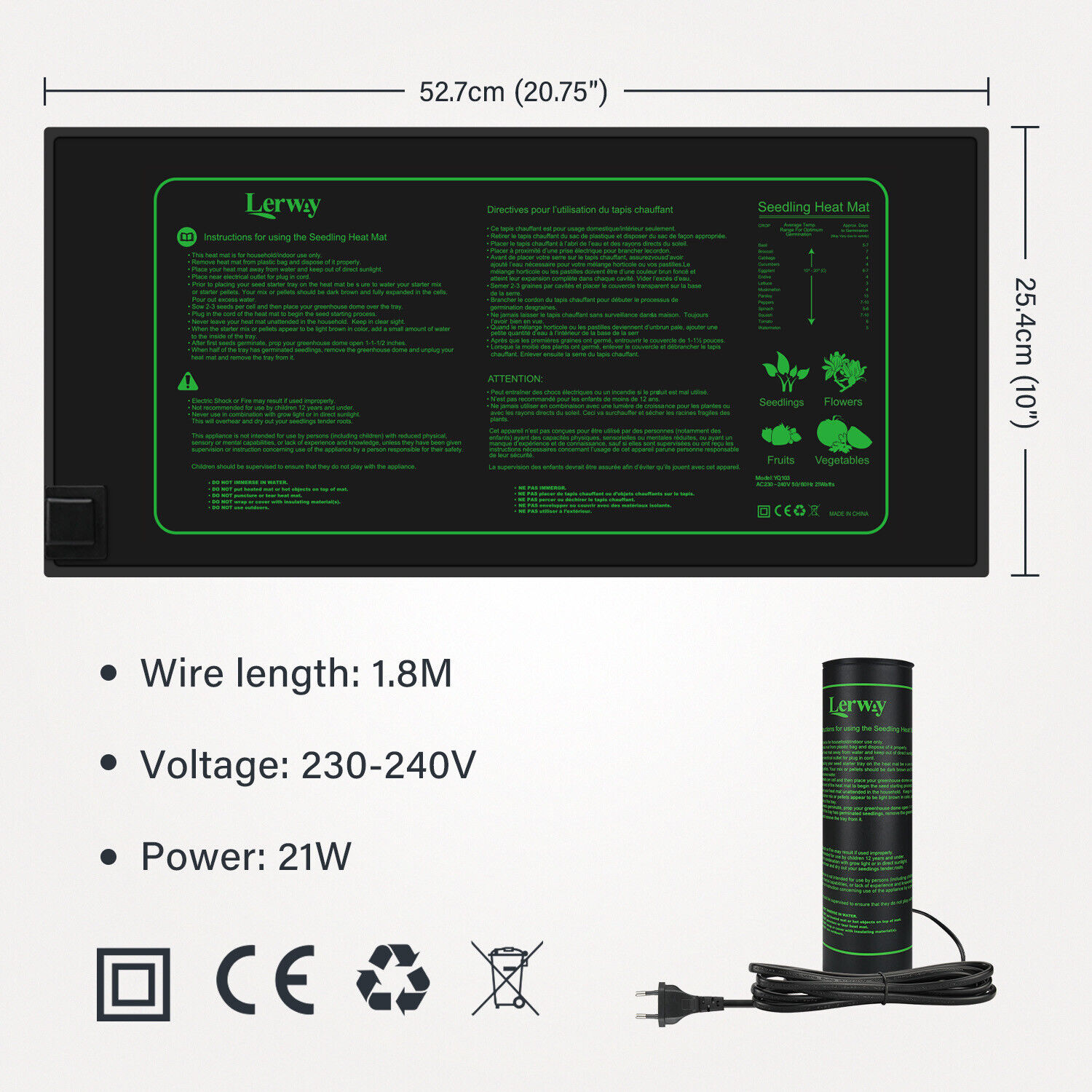 LERWAY 21W Seedling Heating Ma – обзор и цена Seedling Heat Mat