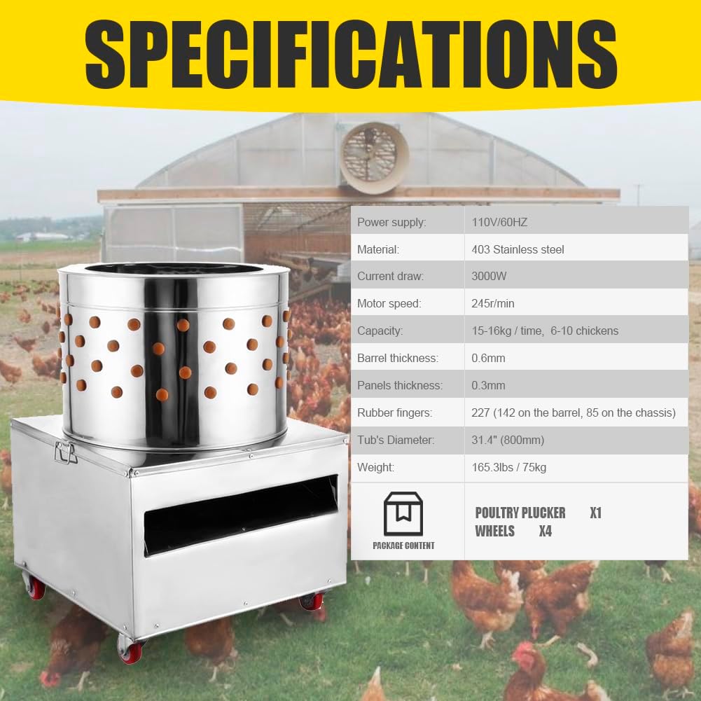 Stainless Steel Chicken Plucke – обзор и цена Chicken Plucker Machine