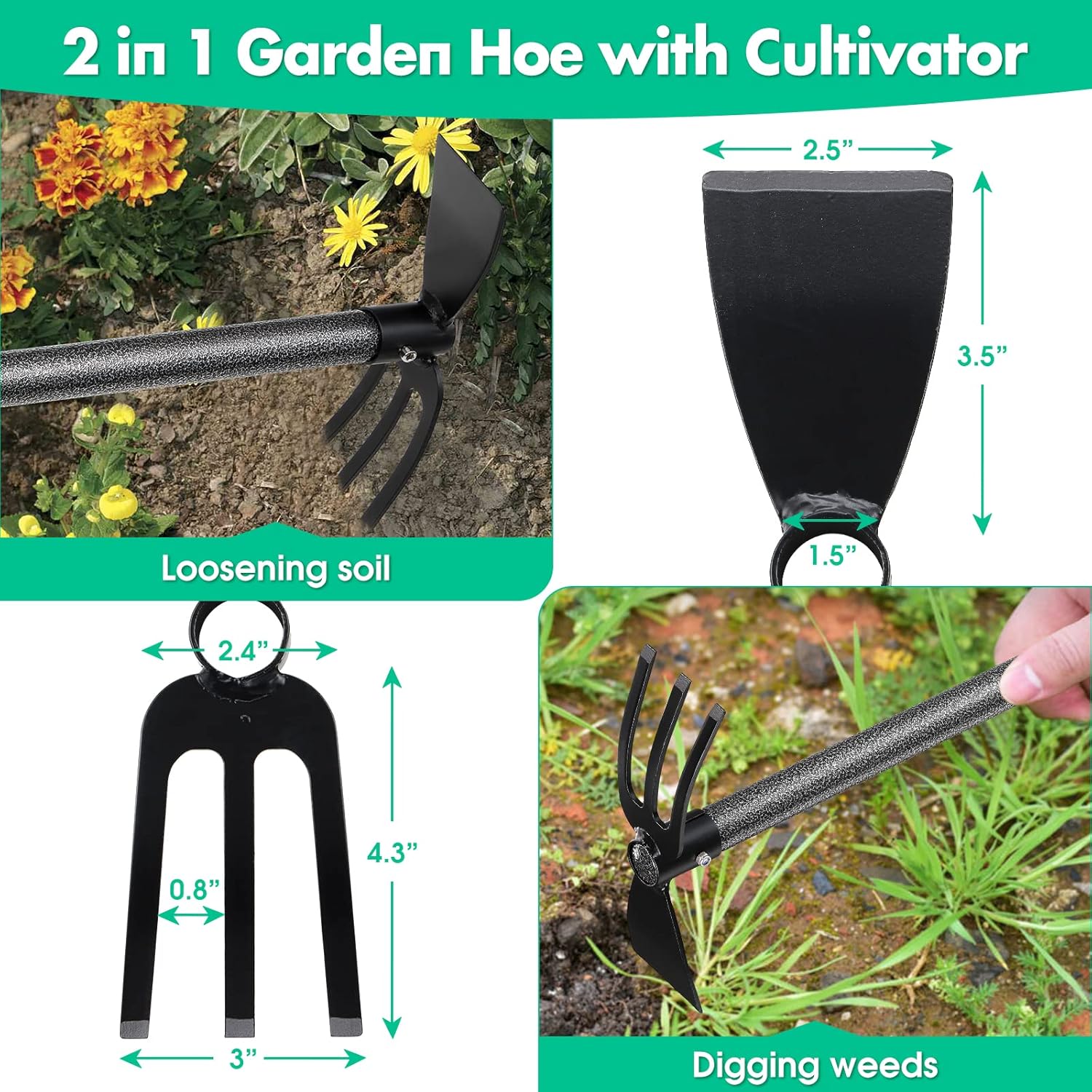45 Inch Long Garden Hoe and Cu – обзор и цена Soil Tilling Cultivator
