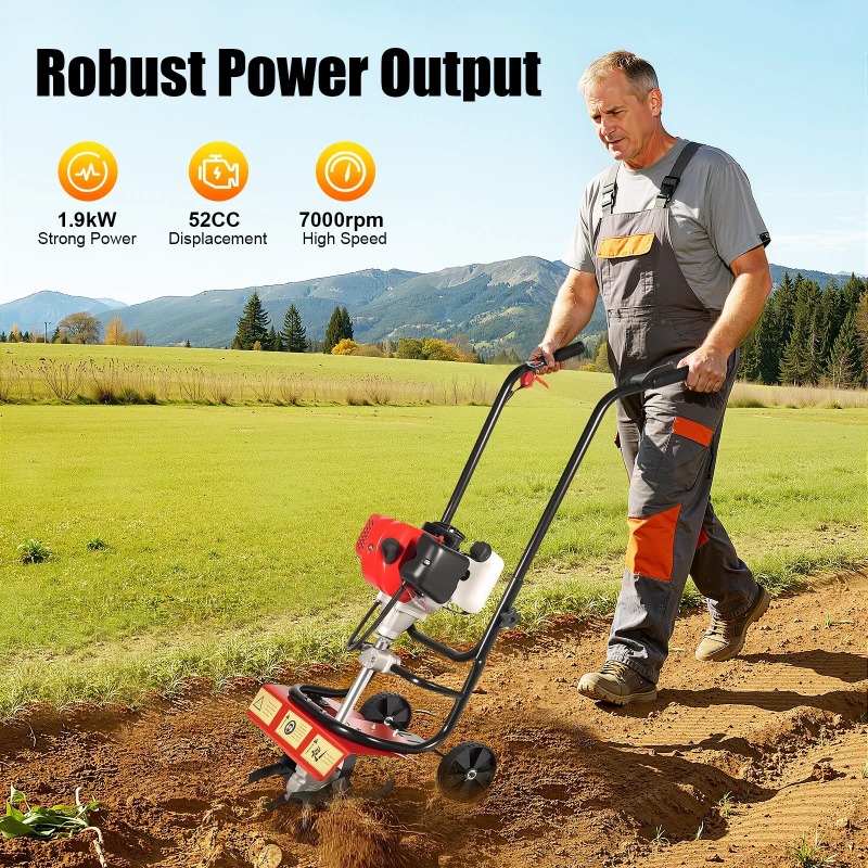 Tiller,52CC 2 Stroke Garden Cu – обзор и цена Soil Tilling Cultivator