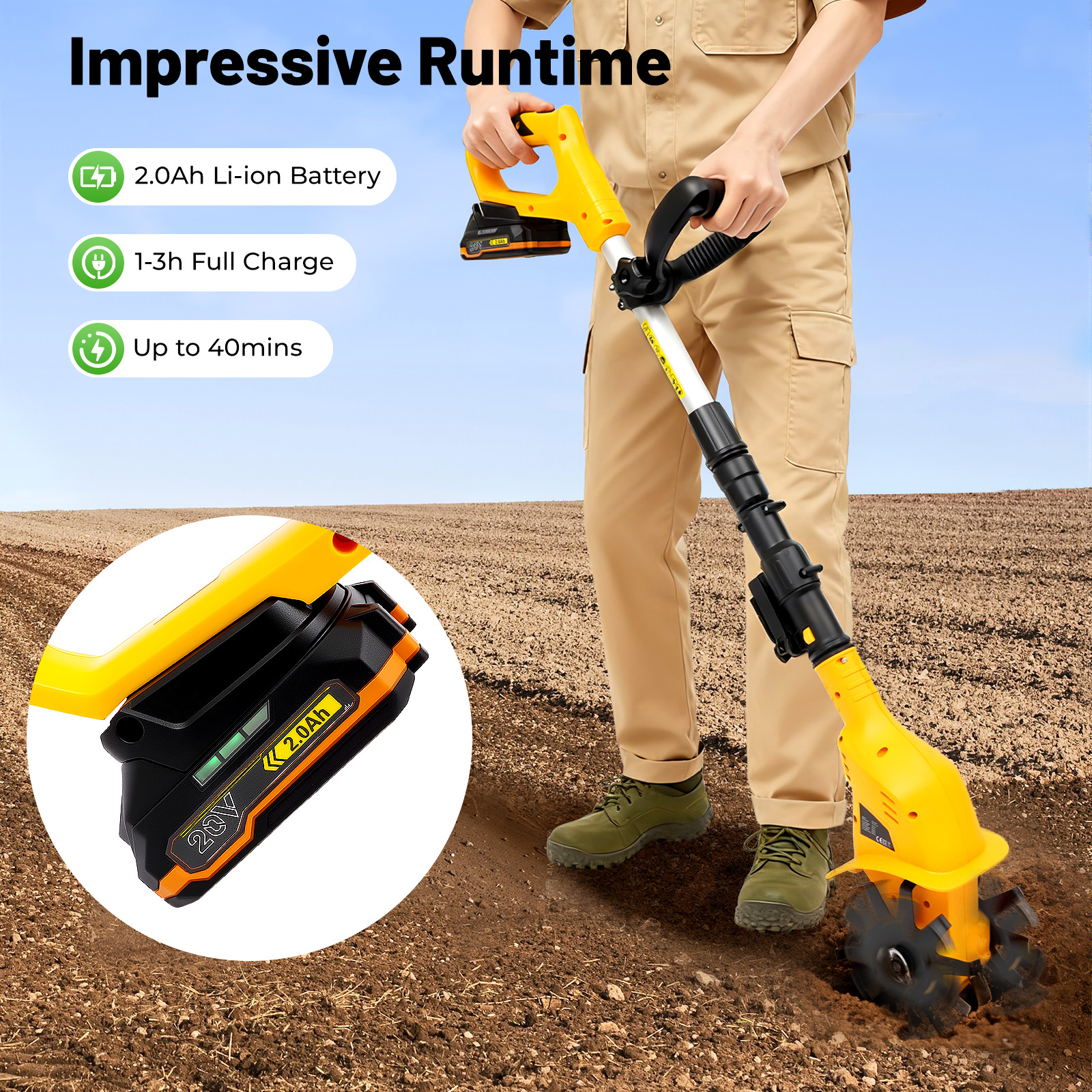 Cordless Tilling Cultivator 20 – обзор и цена Soil Tilling Cultivator